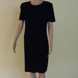 Misook Black Knit Short Sleeved Dress Above Knee Size Medium